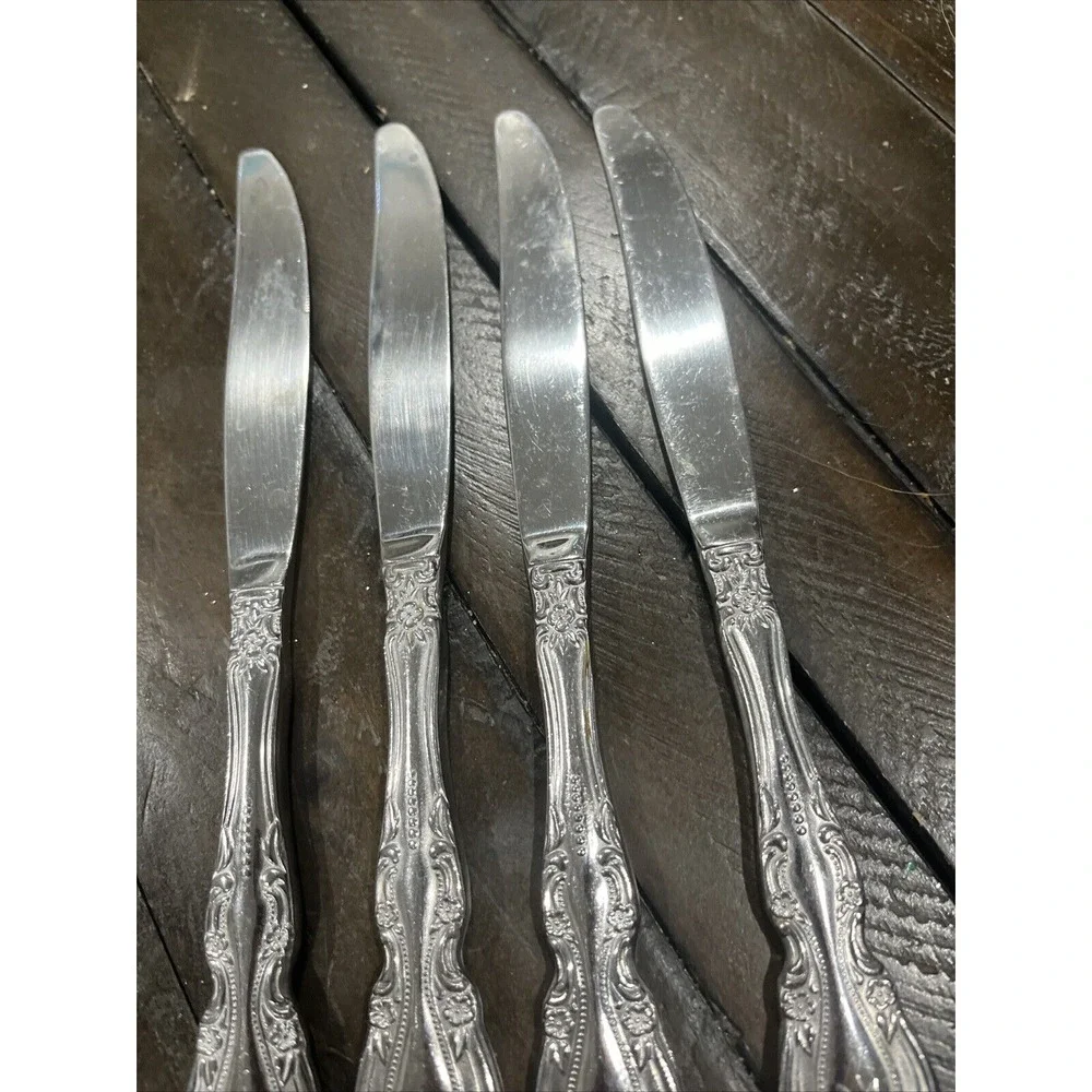 Reed & Barton BAROQUE Stainless‎ Select Modern Solid Dinner Knives Knife 4 Piece